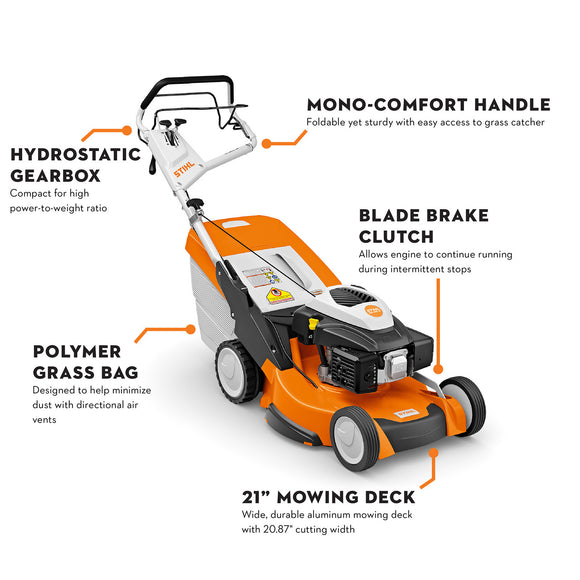 Stihl RM655YS 21" Walk Behind Mower - Hydrostatic Transmission