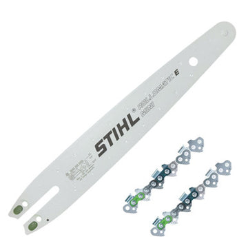 Stihl 12" Rollomatic E Mini Guide Bar with 2 Chains - 71PM3 64 Drive Links, .043", 1/4"