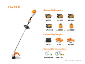 Stihl FSA90R Lithium Ion Weed Trimmer - Unit Only