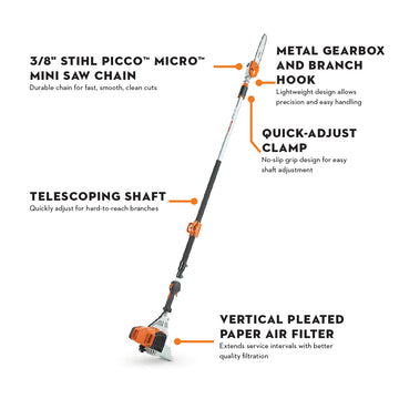 Stihl HT135 Extended Reach Pole Pruner - 14"