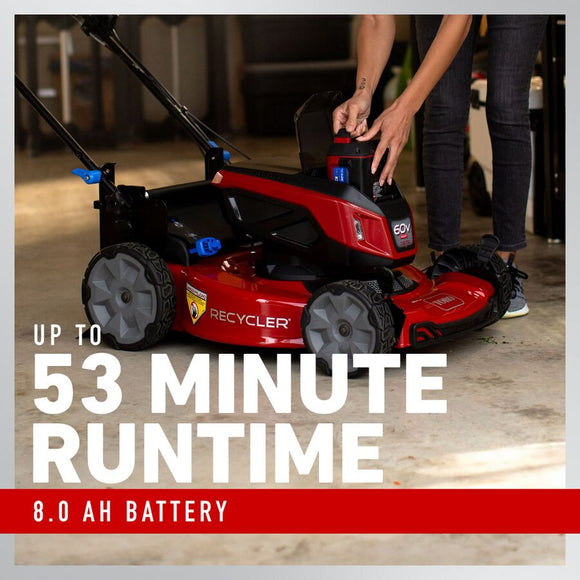 Toro 60V Max 22" Recycler Lawn Mower w/ Personal Pace - 8.0Ah Battery Included
